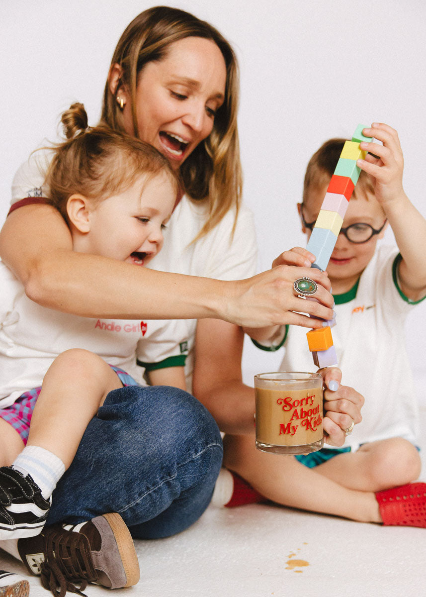 Sorry About My Kids Glass Mug