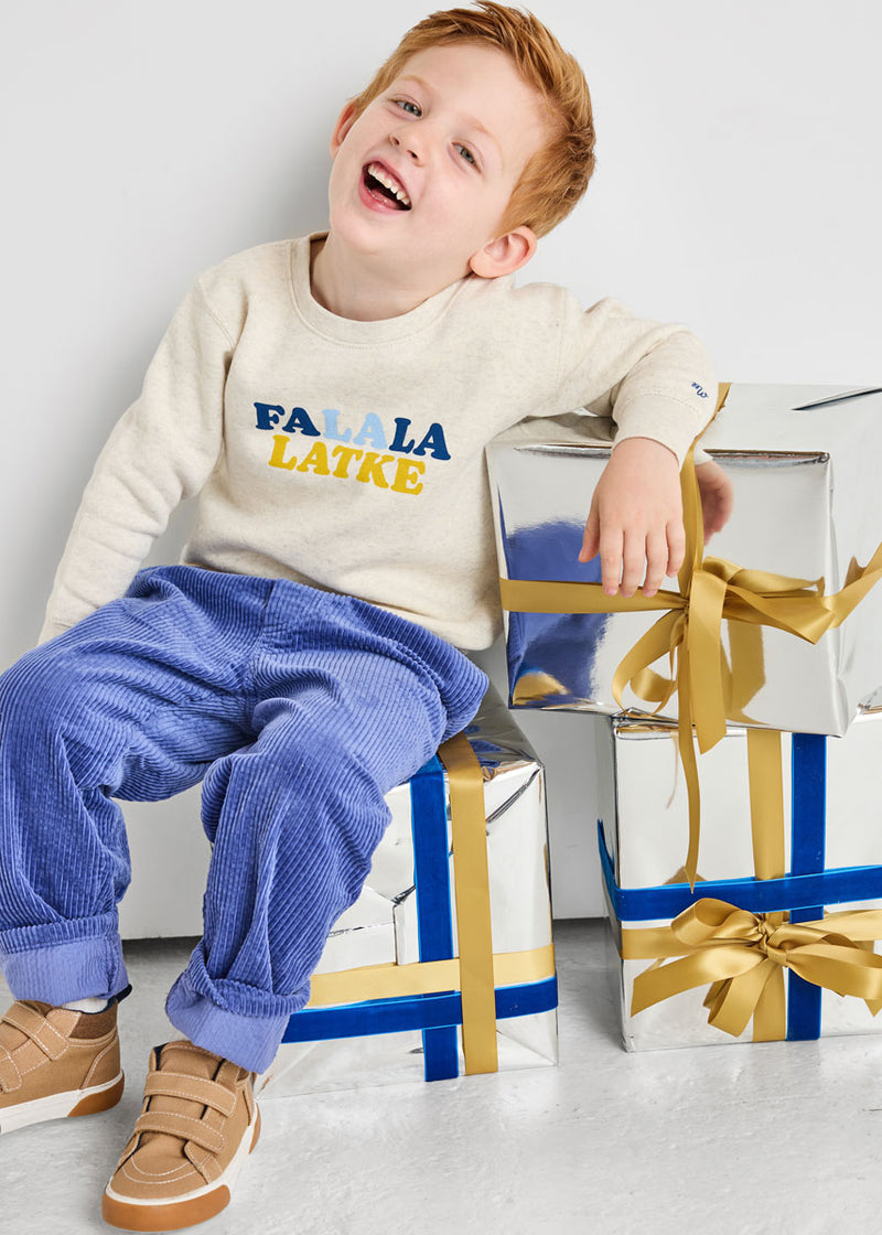 Falalala Latke Crewneck Sweatshirt - Natural