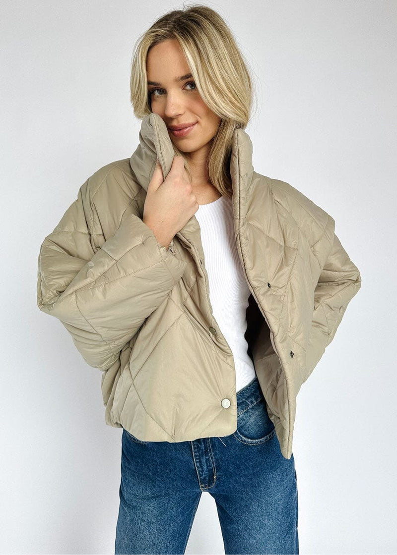 Kira Quilted Nylon Puffer Jacket - Pale Leaf