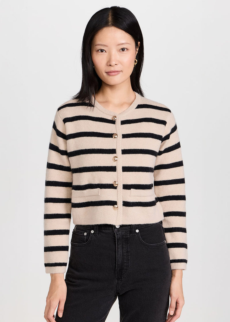 Benni Stripe Cardigan - Tan & Black