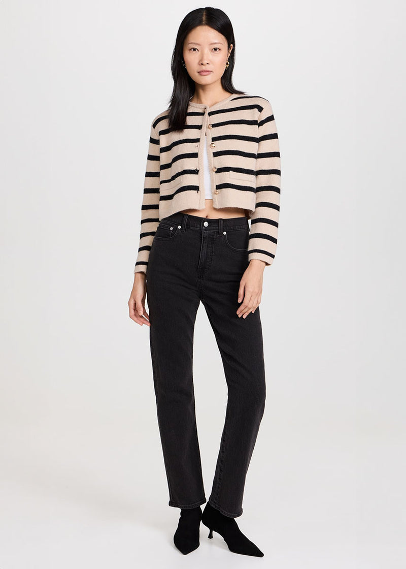 Benni Stripe Cardigan - Tan & Black