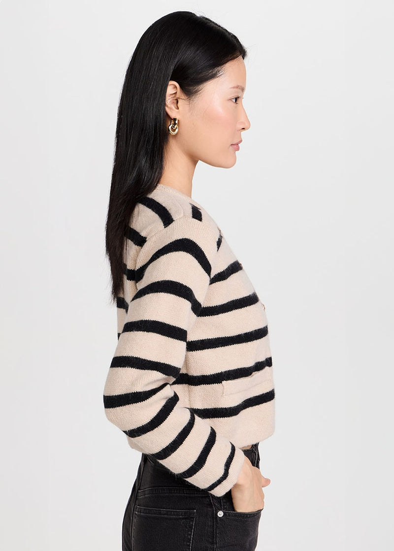 Benni Stripe Cardigan - Tan & Black