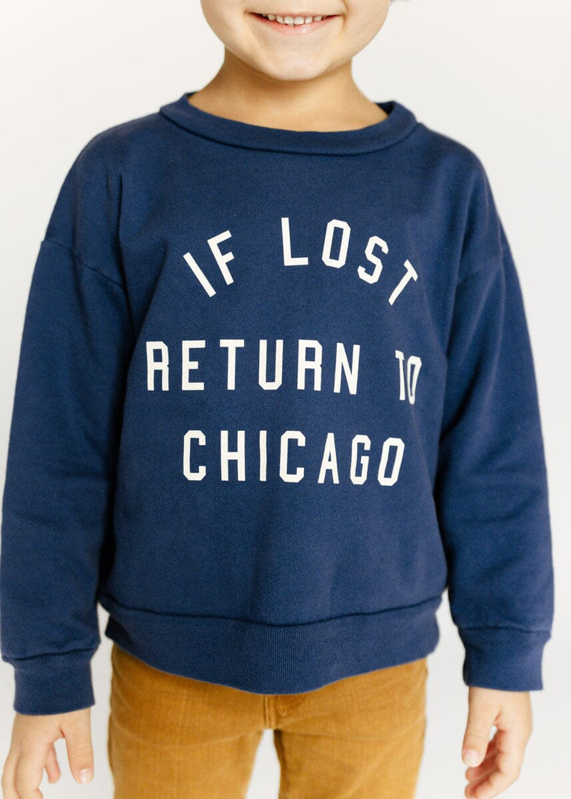 If Lost, Return To Chicago Crewneck - Blue