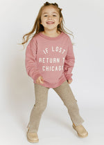 If Lost, Return To Chicago Crewneck - Dusty Rose
