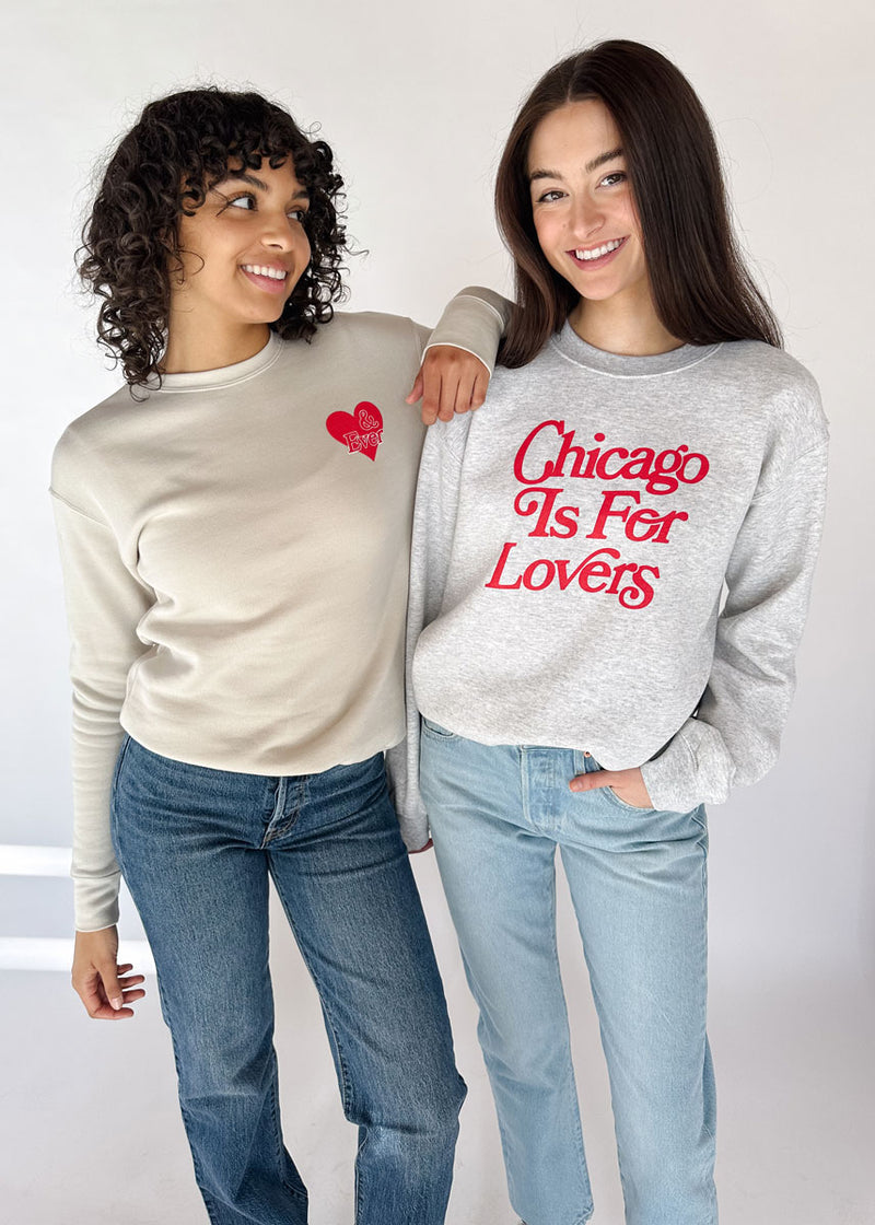 Chicago Is For Lovers Crewneck – Ash