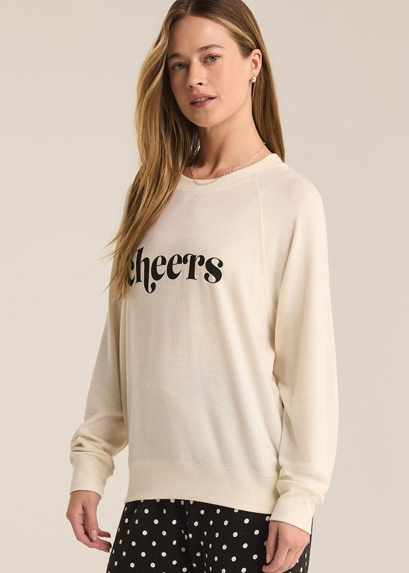 Cassie Cheers Long Sleeve Top - Sea Salt