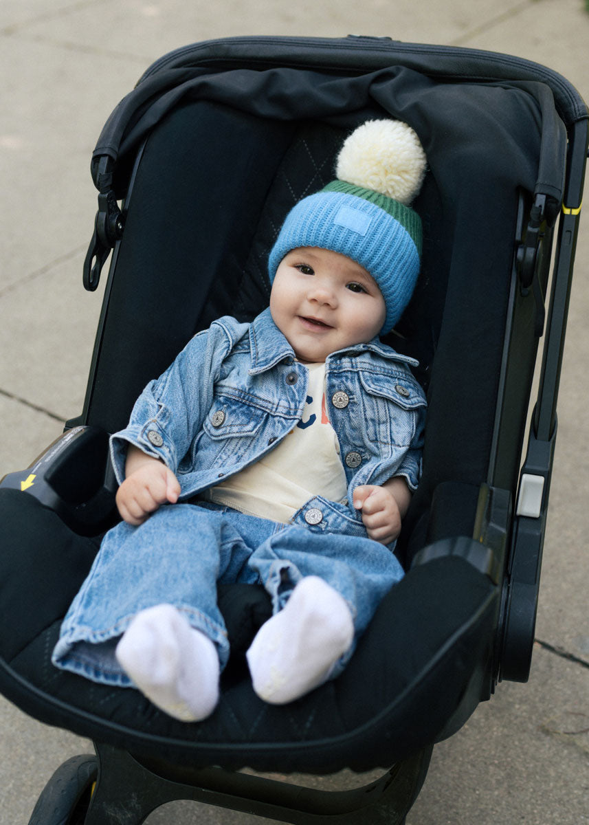 MAD HTR Two-Tone Beanie - Infant - Green & Blue