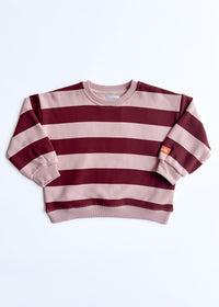 Striped Sweatshirt - Burgundy & Pink
