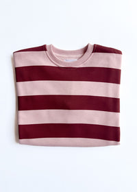 Striped Sweatshirt - Burgundy & Pink