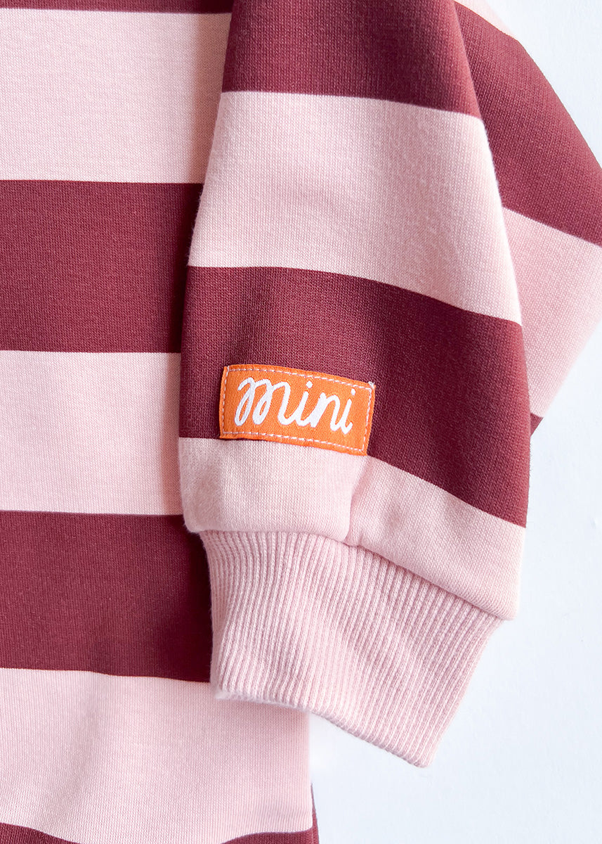 Striped Sweatshirt - Burgundy & Pink