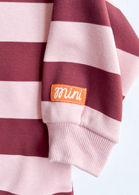 Striped Sweatshirt - Burgundy & Pink