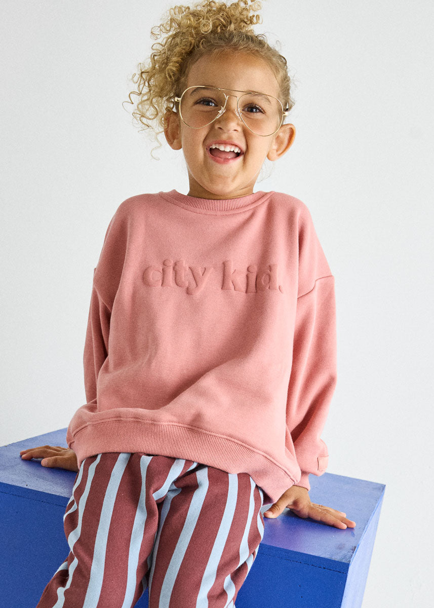 City Kid Oversized Sweatshirt - Mauve