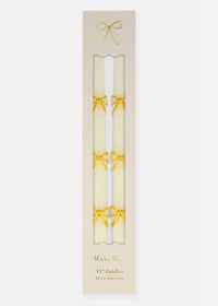 Gold Bow Taper Candles