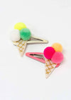 PomPom Ice Cream Hair Clips Set