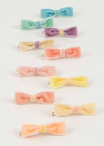 Pastel Velvet Mini Bow Clips