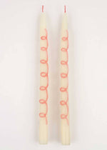 Pink Swirl Taper Candles