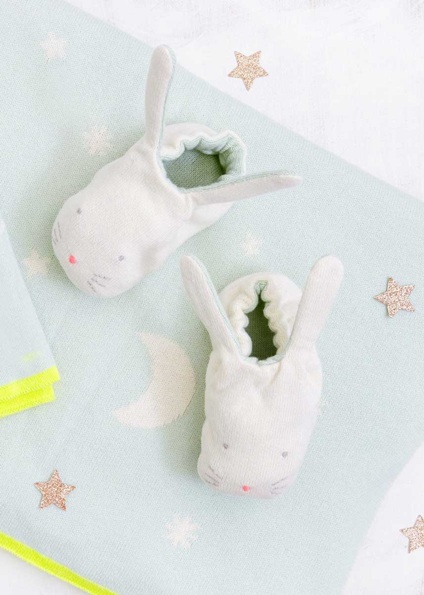 Bunny Baby Booties - Mint