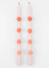 Pink Flower Taper Candles