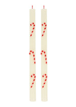 Candy Cane Taper Candles