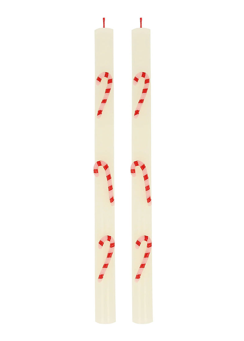 Candy Cane Taper Candles