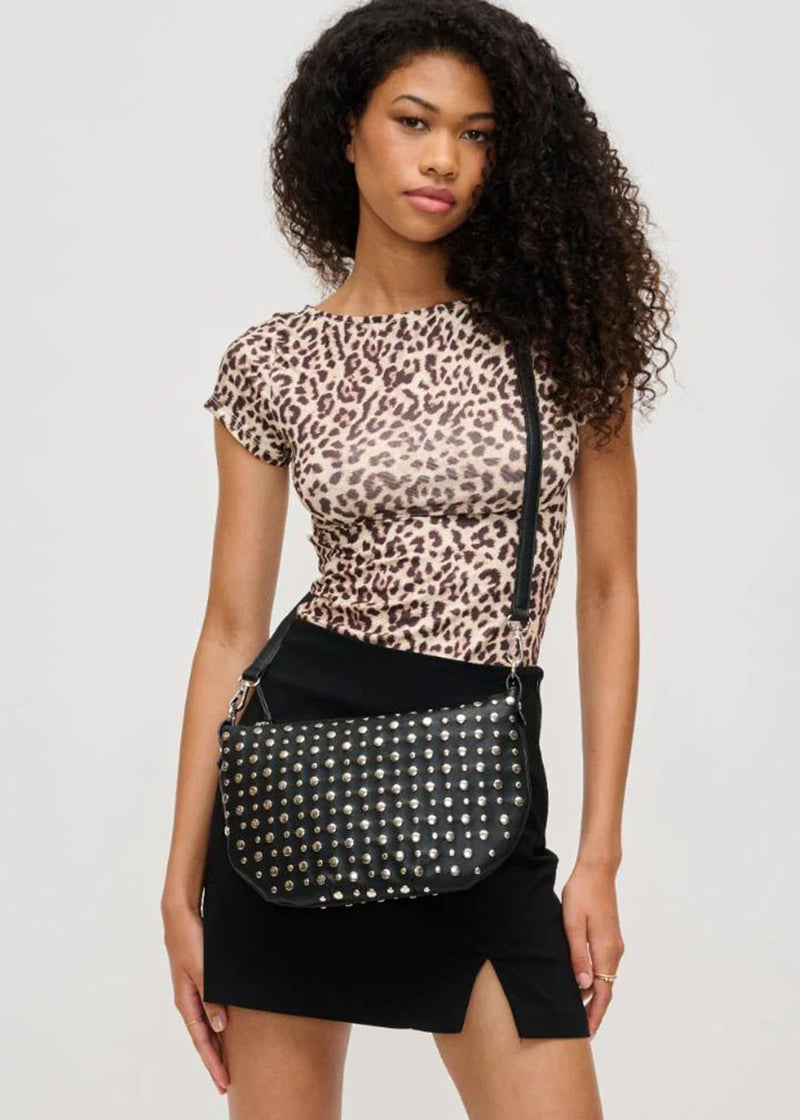 Jordan Studded Shoulder Bag - Black