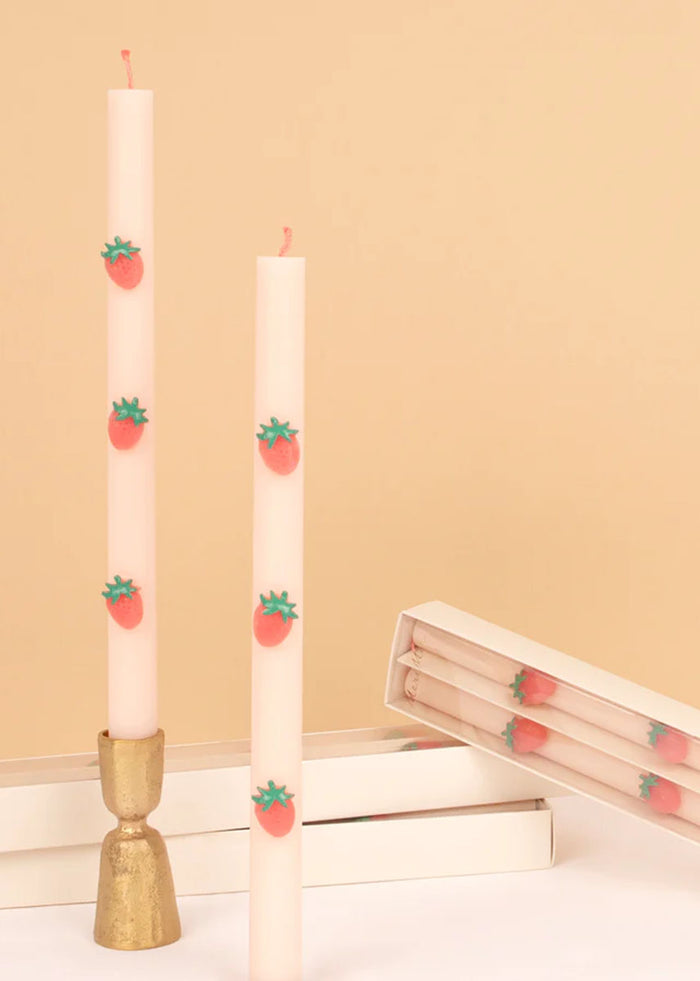 Strawberry Table Candles (Set of 2)