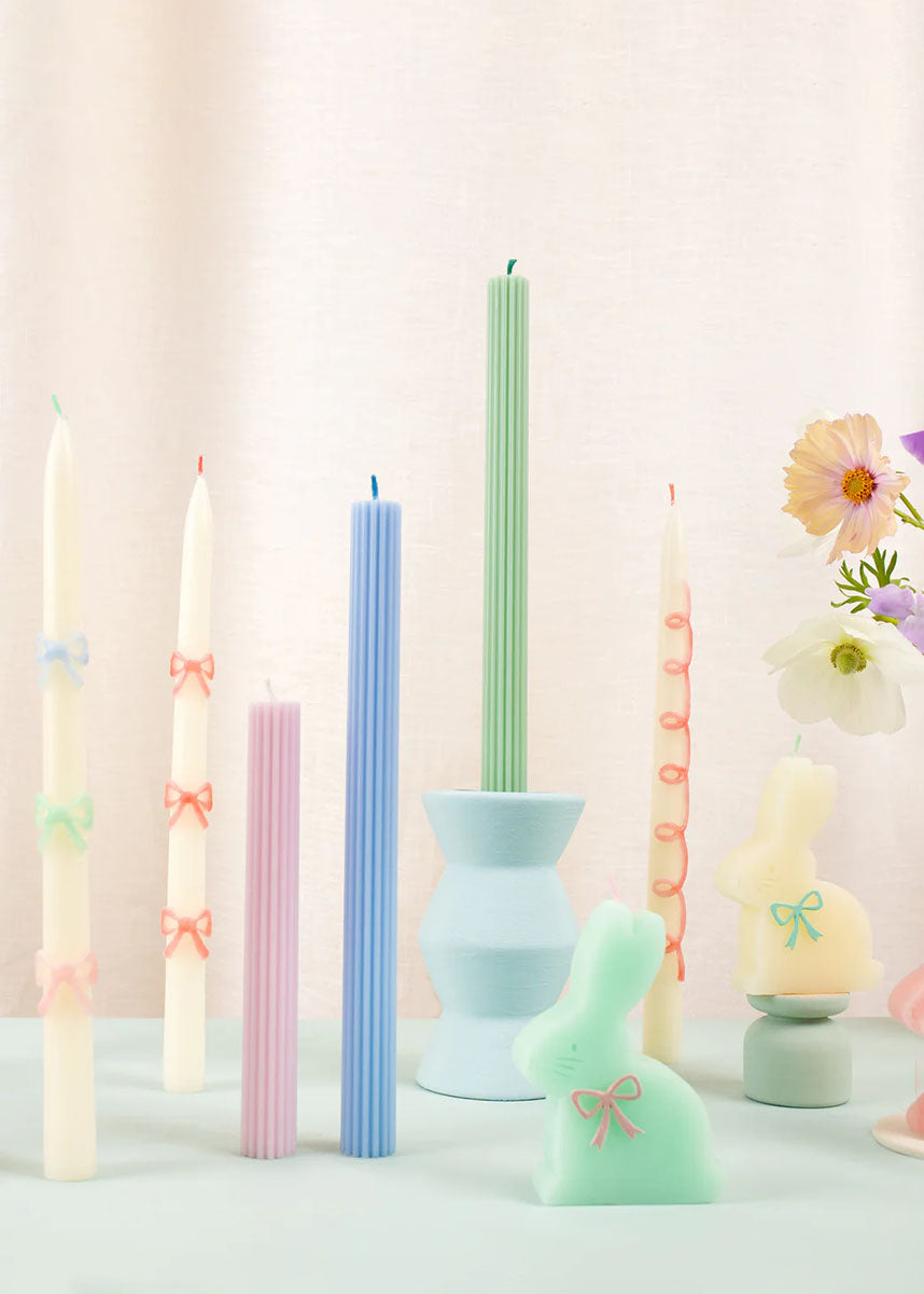 Multi Bow Taper Candles - Pastel