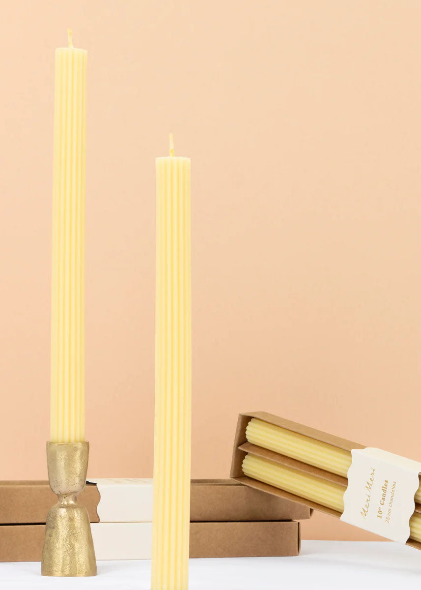 Lemon Sherbet Yellow Table Candles