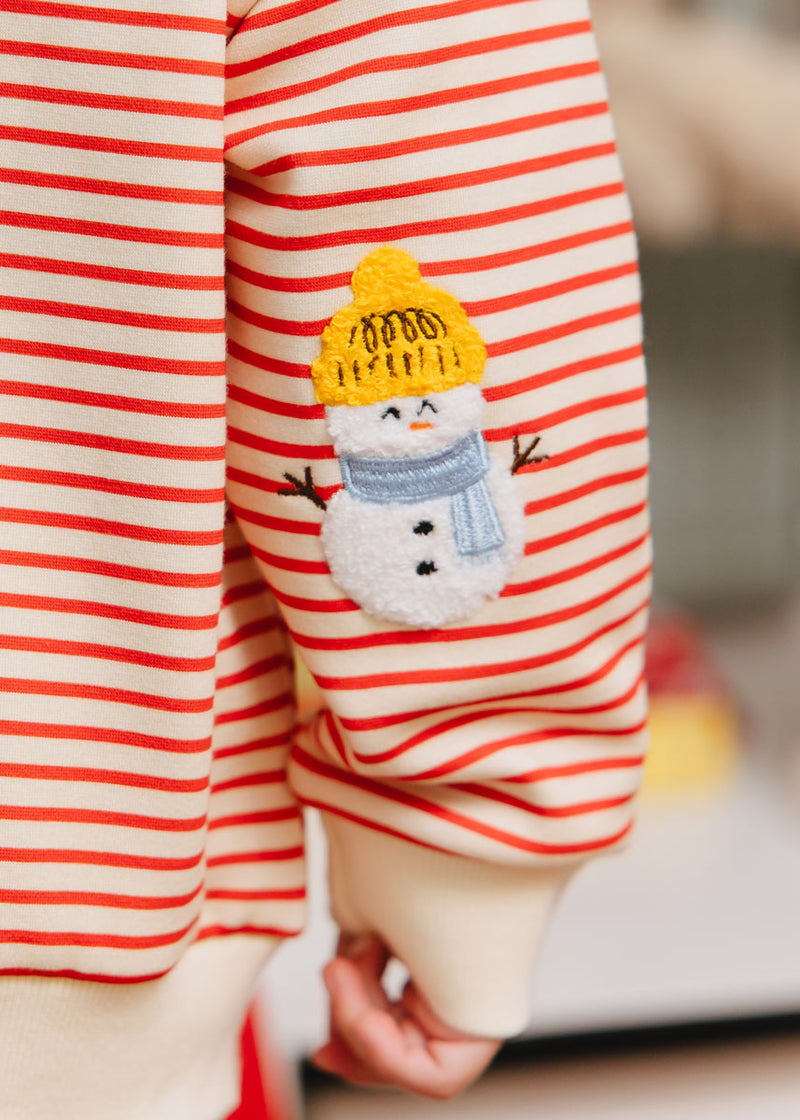 Merry Everything Striped Patch Sweatshirt