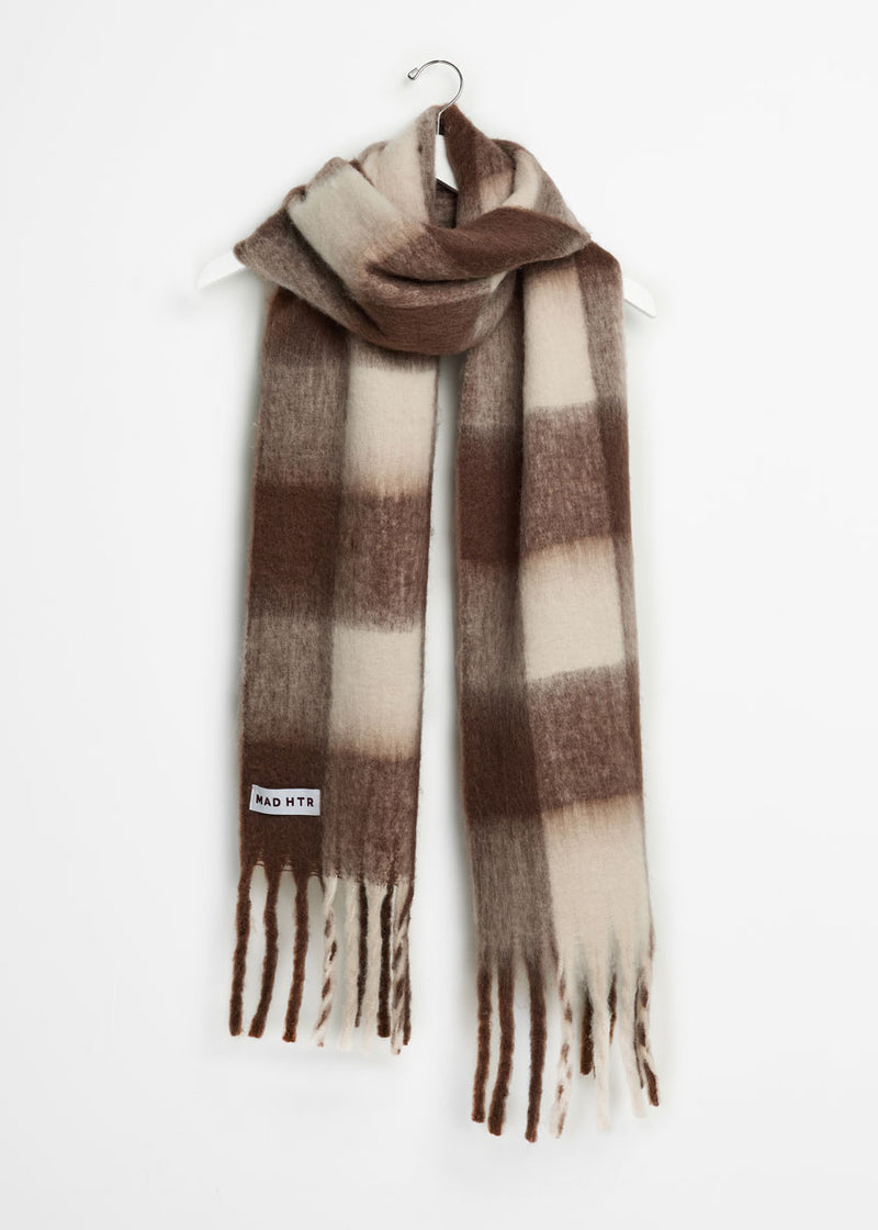 Mad Hatter Oversized Blanket Scarf - Espresso/Cream