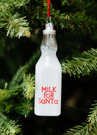 Milk For Santa Bottle Ornament