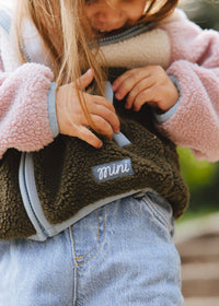 Colorblock Fleece Jacket - Pink & Green