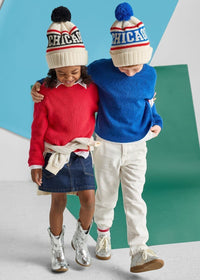 Youth Mad Hatter Chicago Varsity Beanie - Black & Red