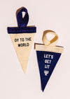 Mini Pennant Present Topper - Oy to the World