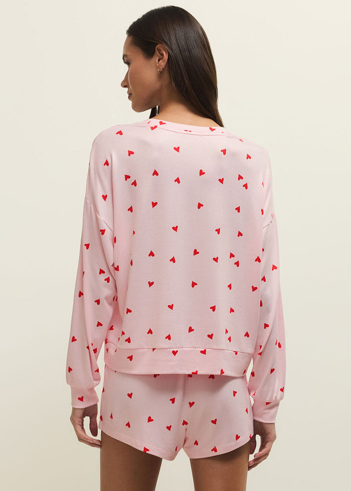 Mira Heart LS Top - Pink Marshmallow