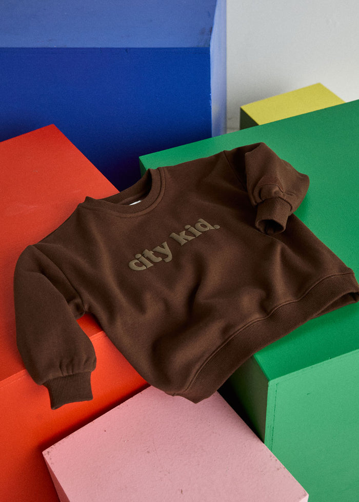 City Kid Oversized Sweatshirt - Mocha