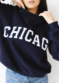 Chicago Mock Neck Sweatshirt - Navy