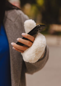 MAD HTR Faux Fur Mittens - Ivory