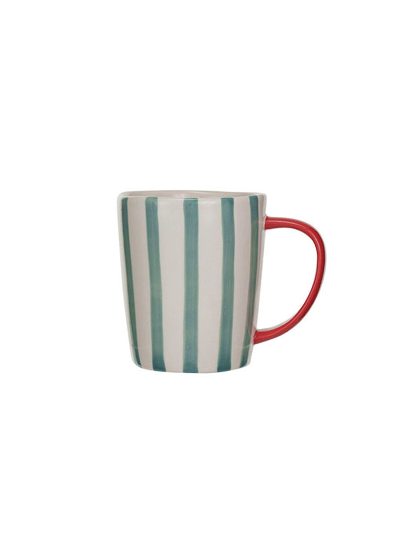 Painted Stripes Stoneware Mugs