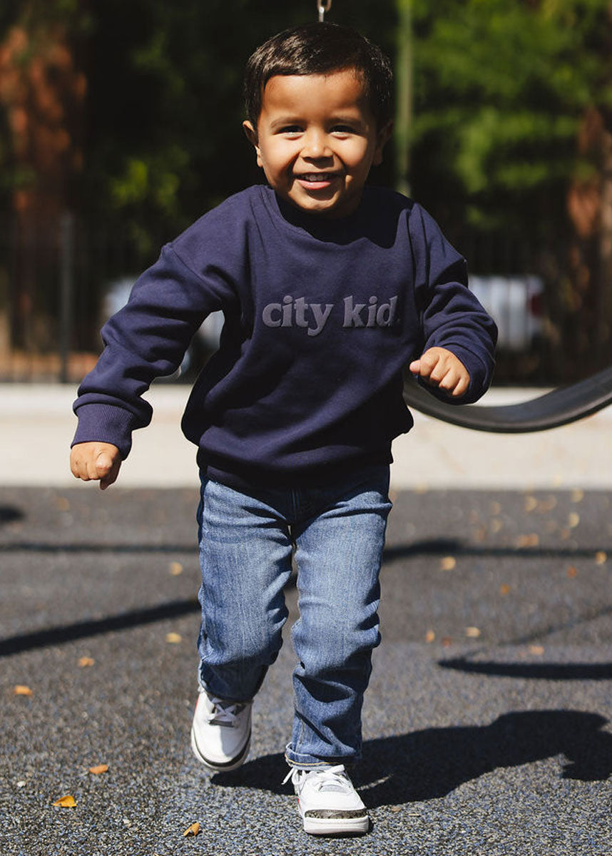 City Kid Monochrome Puff Sweatshirt - Navy