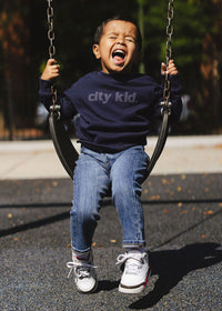 City Kid Monochrome Puff Sweatshirt - Navy