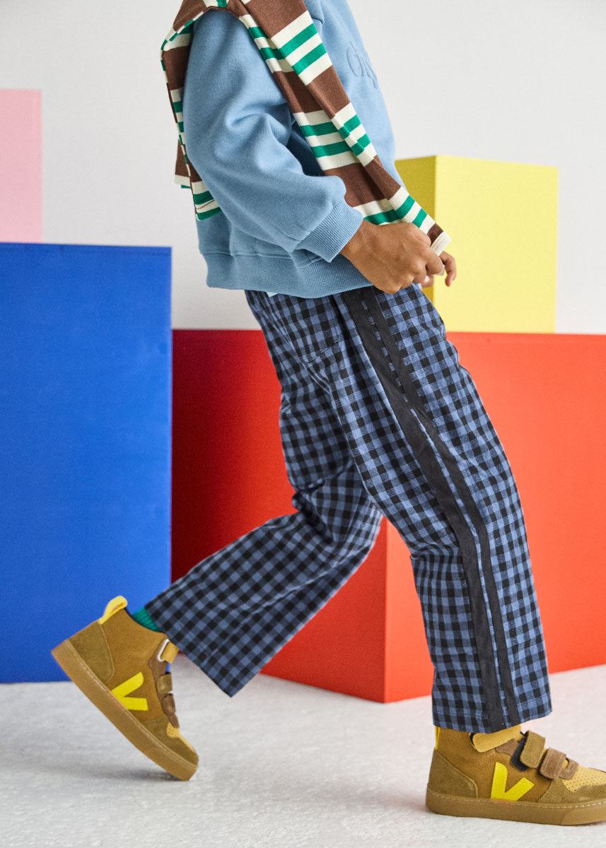 Gingham Stripe Pant - Blue & Black