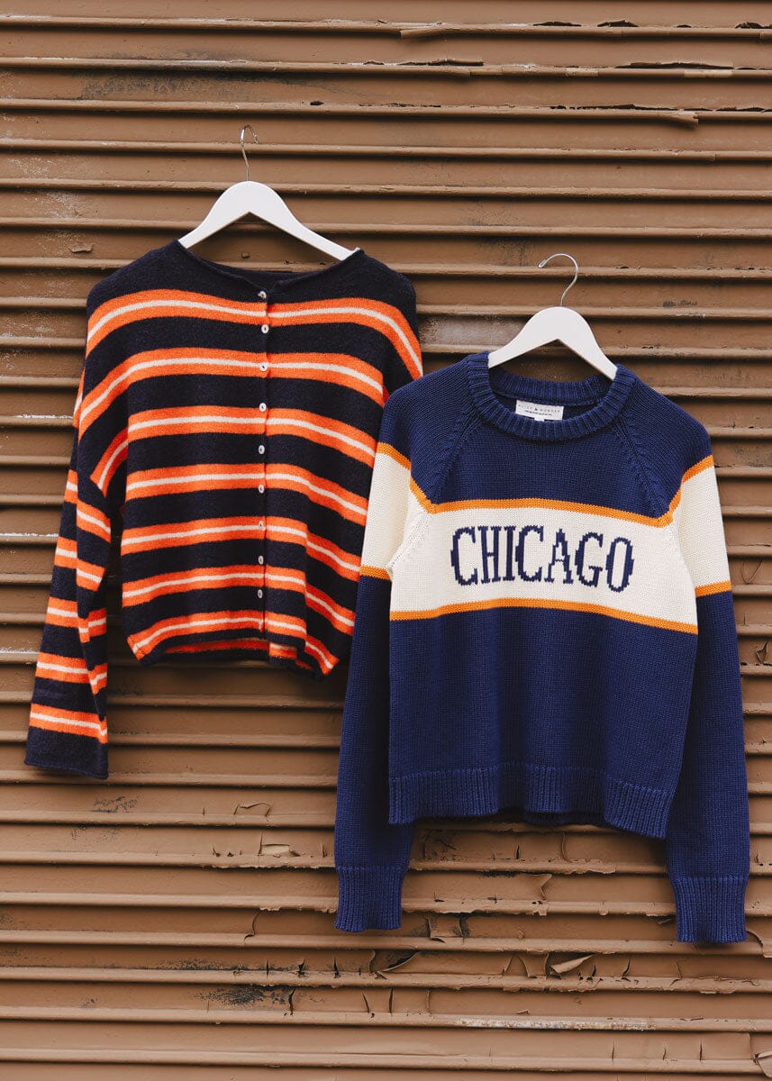 Chicago Vintage Block Stripe Sweater - Navy – Alice & Wonder