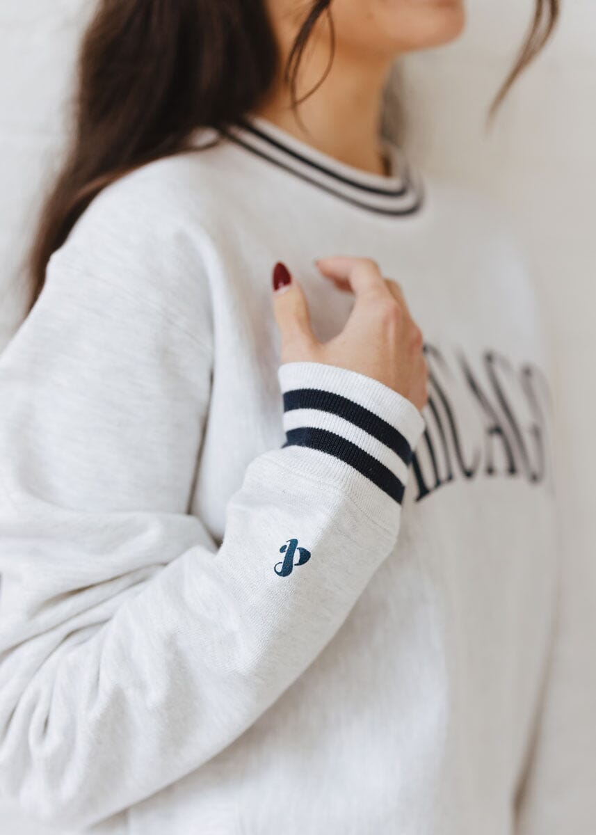 Chicago Champion Striped Rib Crewneck - Navy