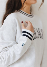 Chicago Champion Striped Rib Crewneck - Navy