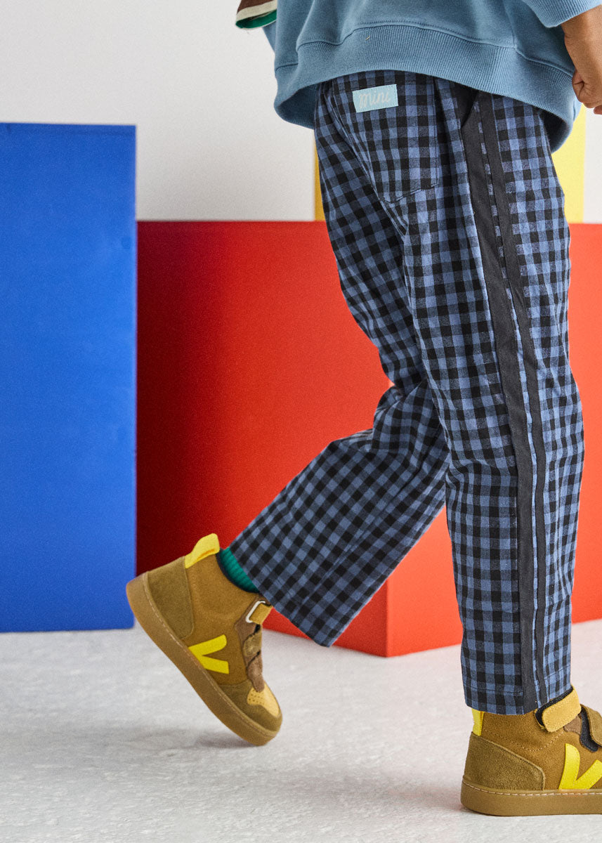 Gingham Stripe Pant - Blue & Black