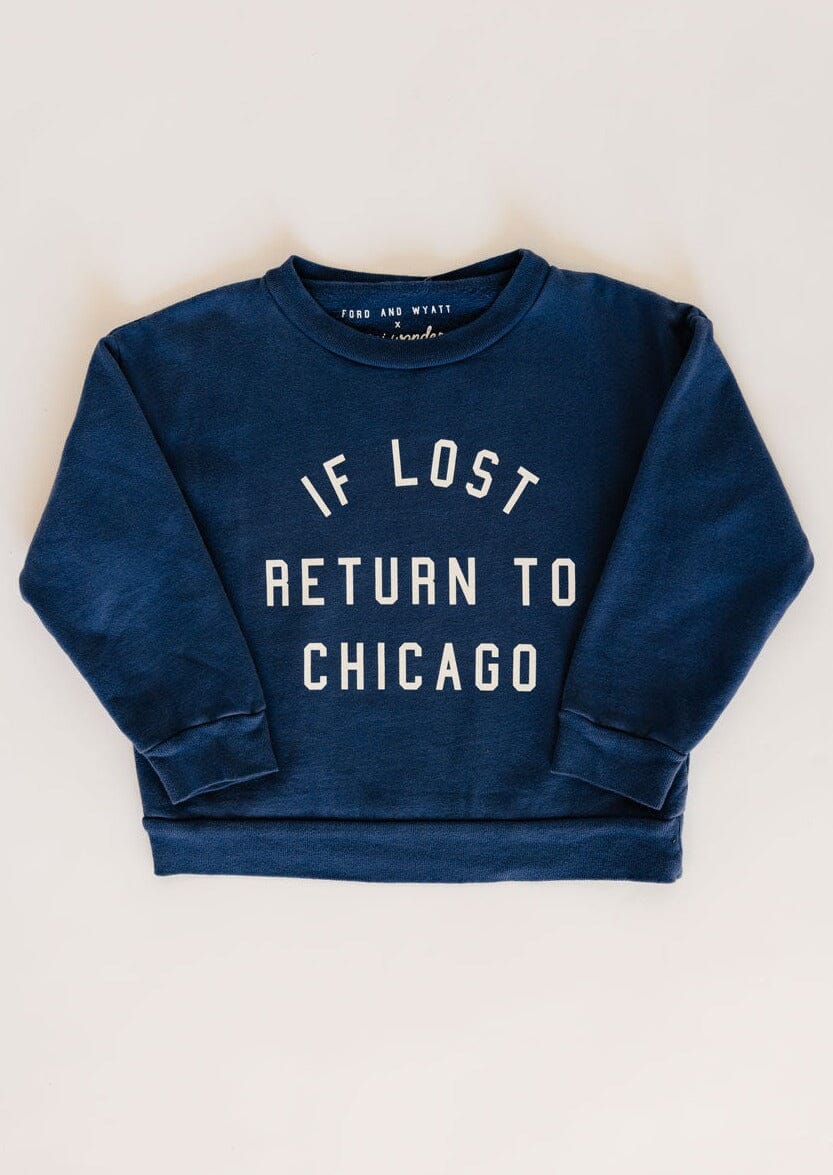 If Lost, Return To Chicago Crewneck - Blue