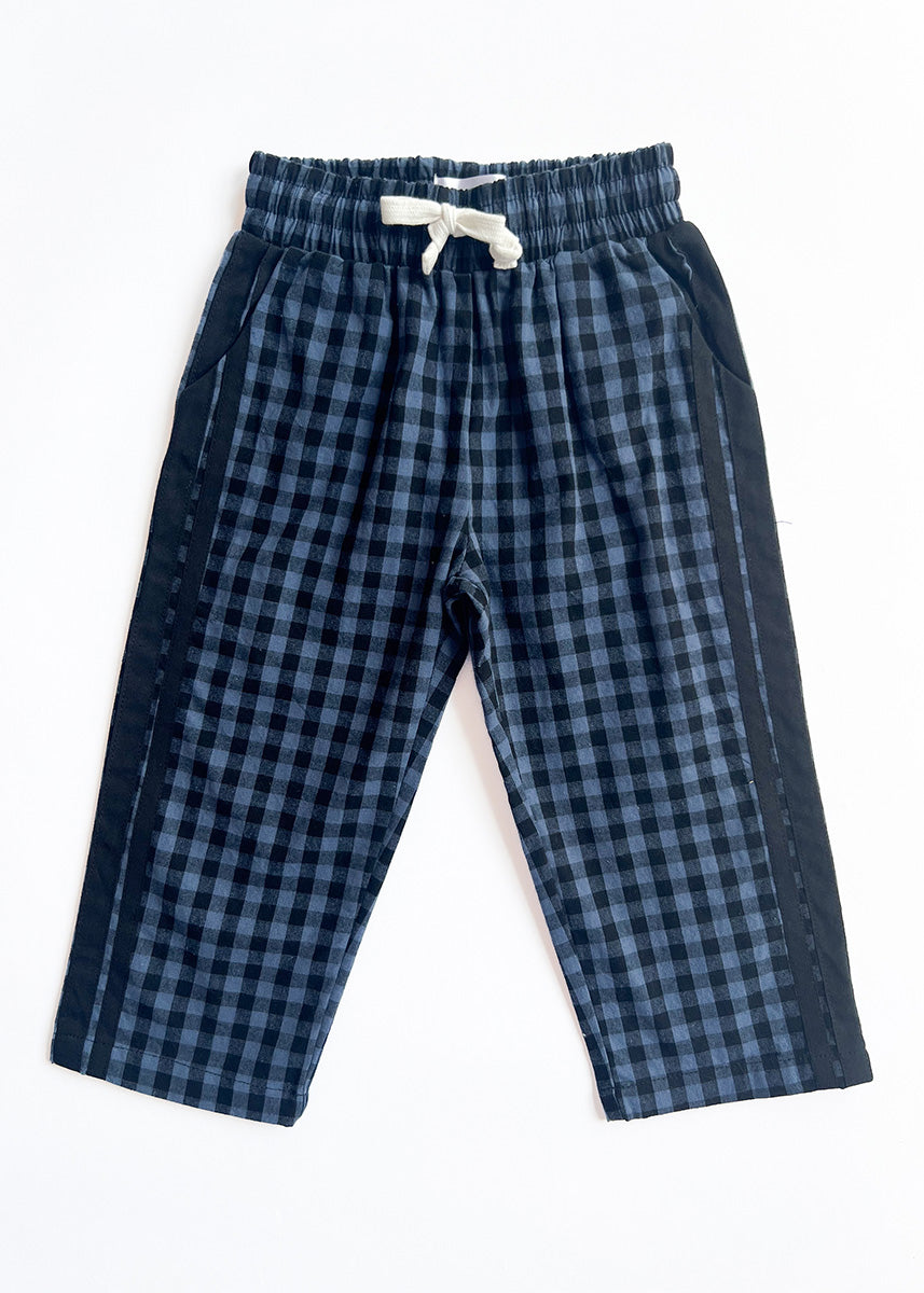 Gingham Stripe Pant - Blue & Black