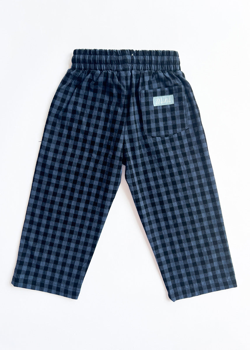 Gingham Stripe Pant - Blue & Black