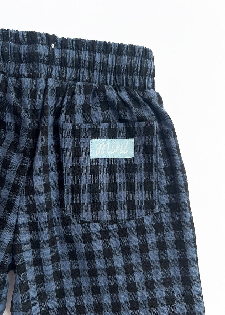 Gingham Stripe Pant - Blue & Black